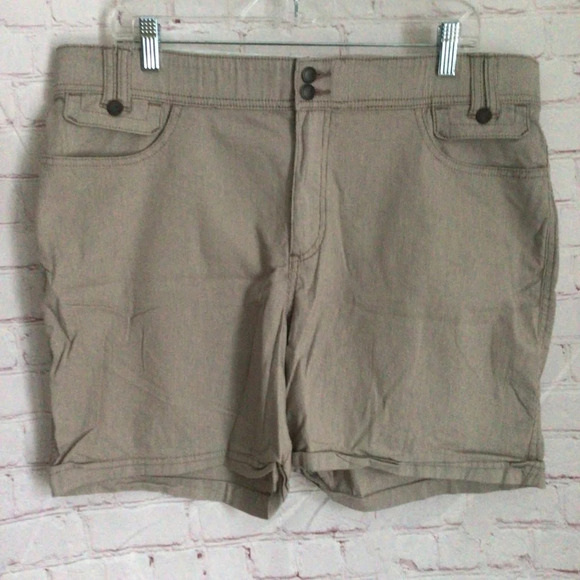 Lee Comfort Waistband Khaki Shorts - Size 16 - Picture 1 of 6